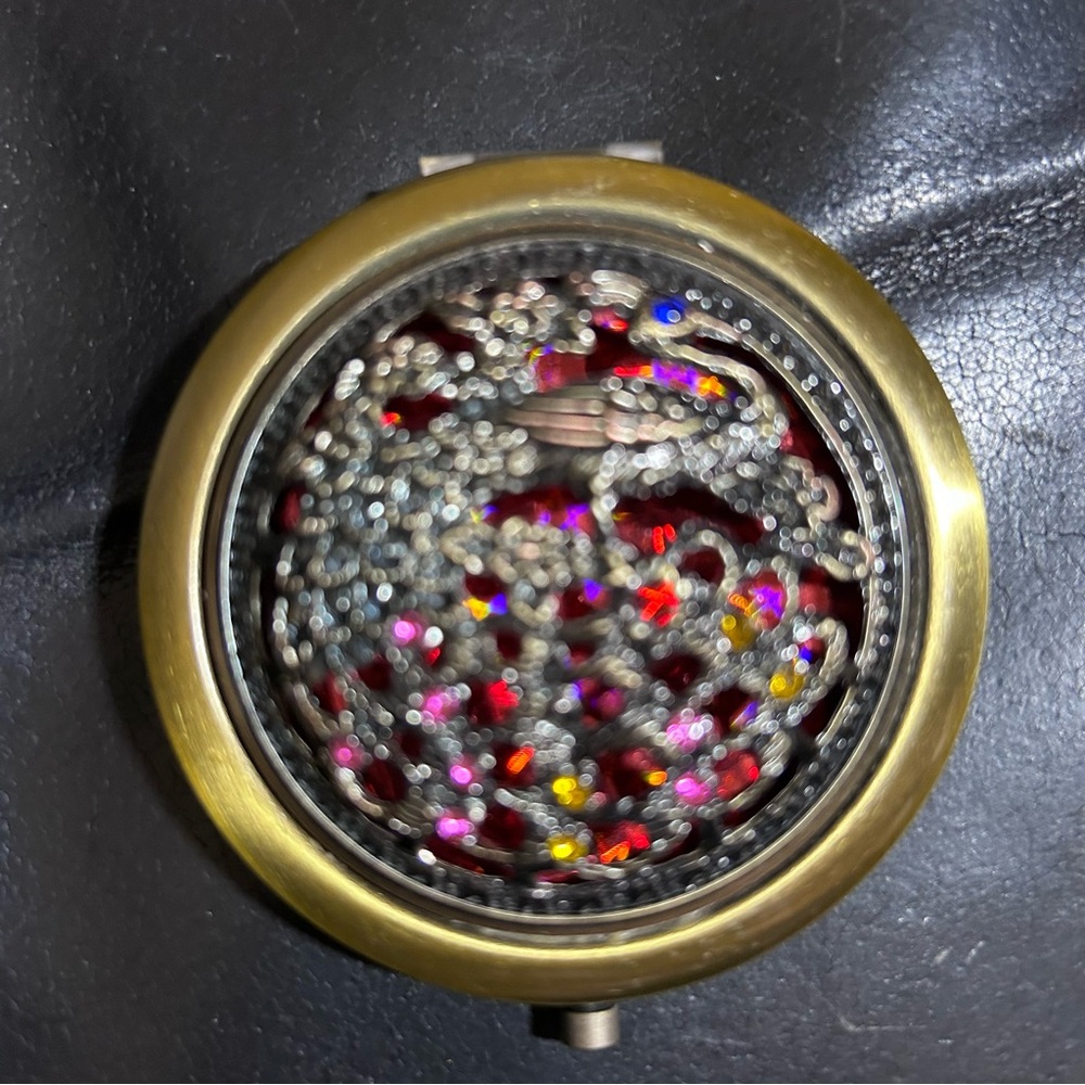 Folding Pocket Mirror Round Compact Mirror Double-Sided Makeup Mirror